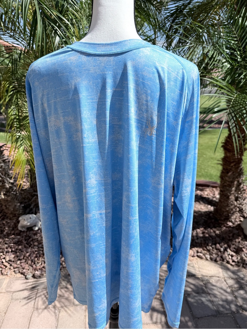 Spyder Swim Rash Guard  UPF 50+ Men’s Long Sleeve Performance Tee in Sky Blue